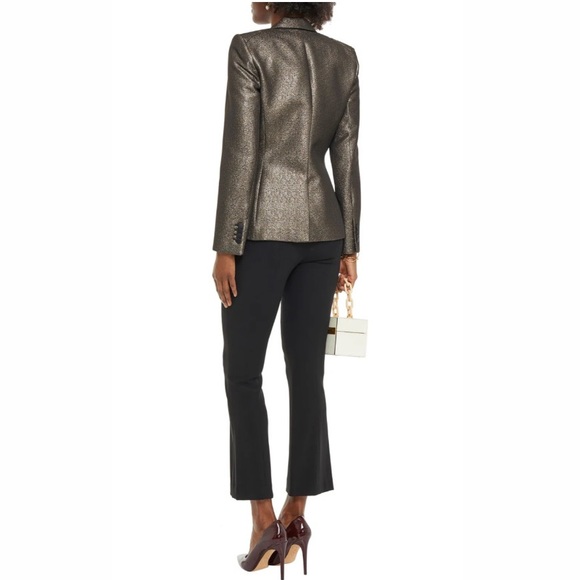VERONICA BEARD Cutaway Dickey Lamé Blazer Bronze Size Extra Small 00 - Picture 3 of 6